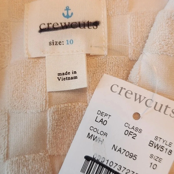 NWT || CREWCUTS || Camp-collar shirt, cream, sz 10, button down, collar - Picture 5 of 5